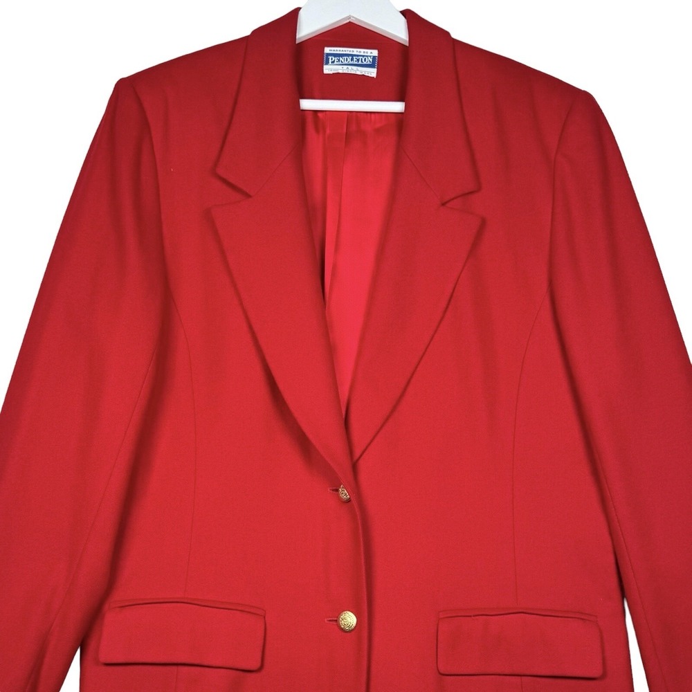 Pendleton Red Wool Blazer Jacket - Women's size Tall XL - Picture 2 of 10